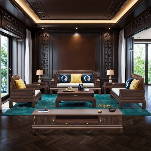 Wenge Solid Wood Sofa